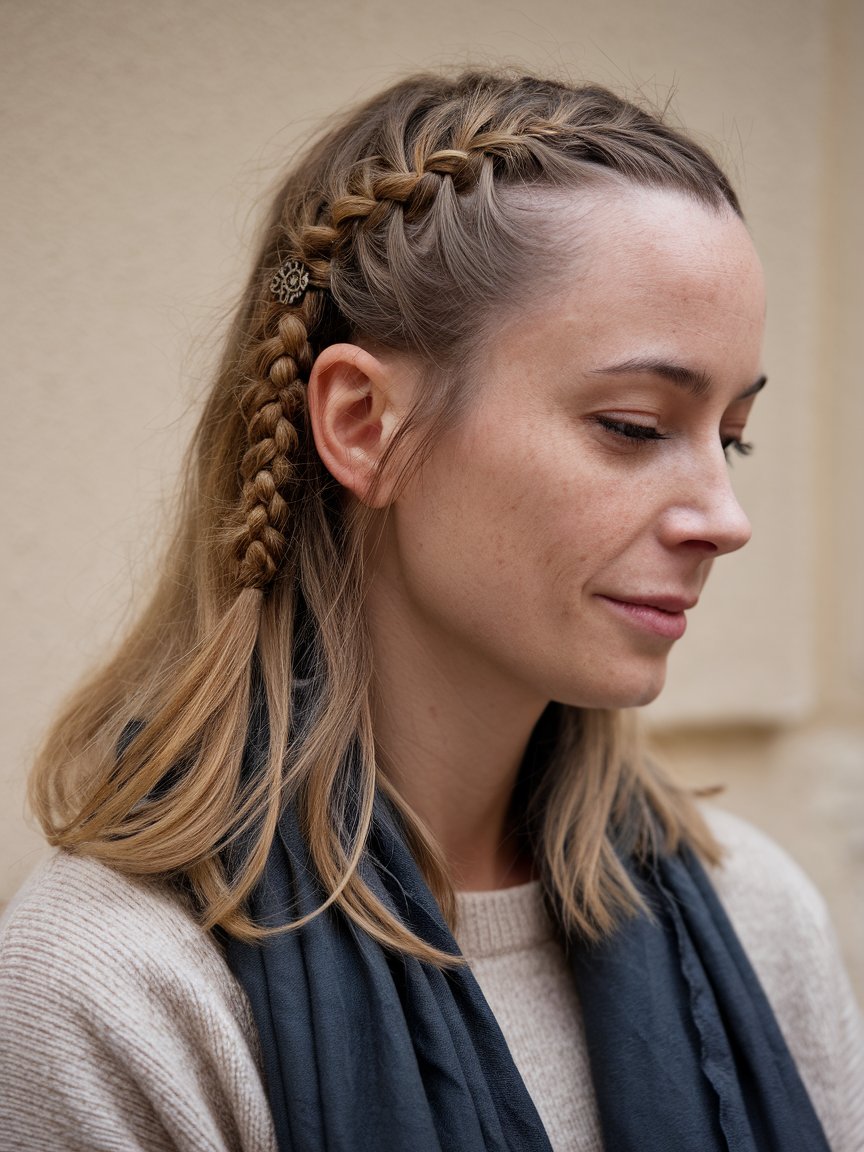 27. Tiny and Chunky Dutch Braids Combo