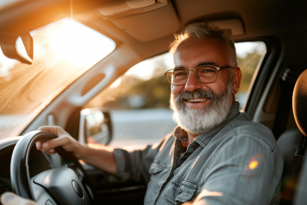 Man enjoys driving a more compact car