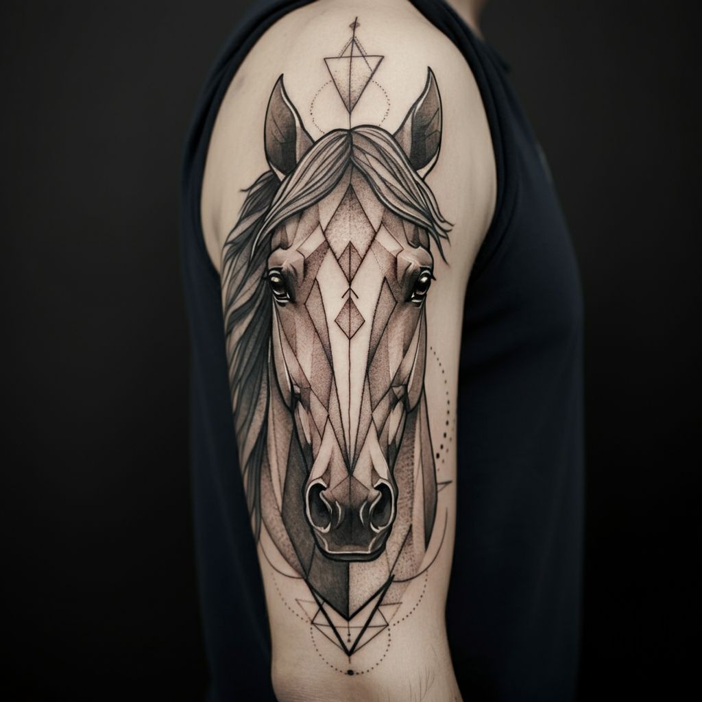 Geometric Horse Tattoos