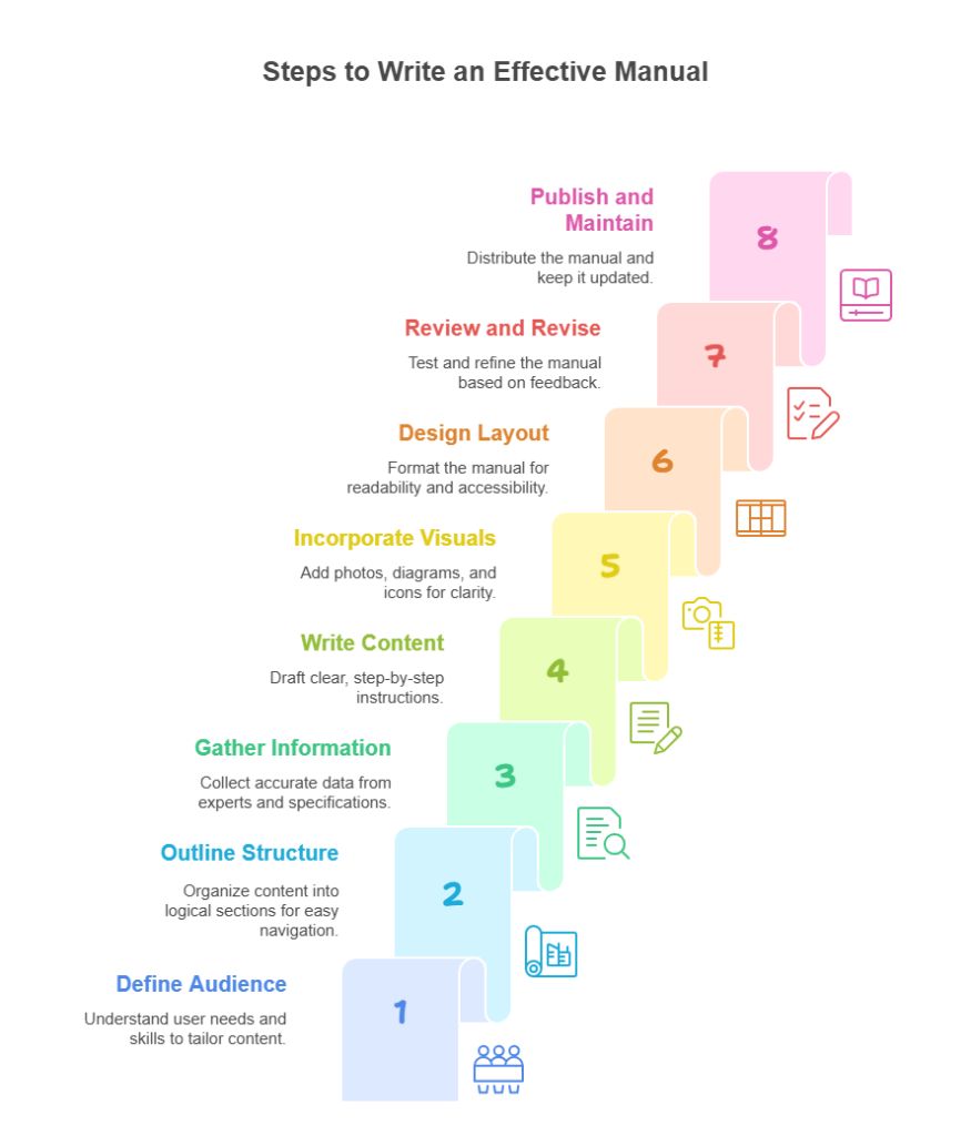 Steps to write an effective manual