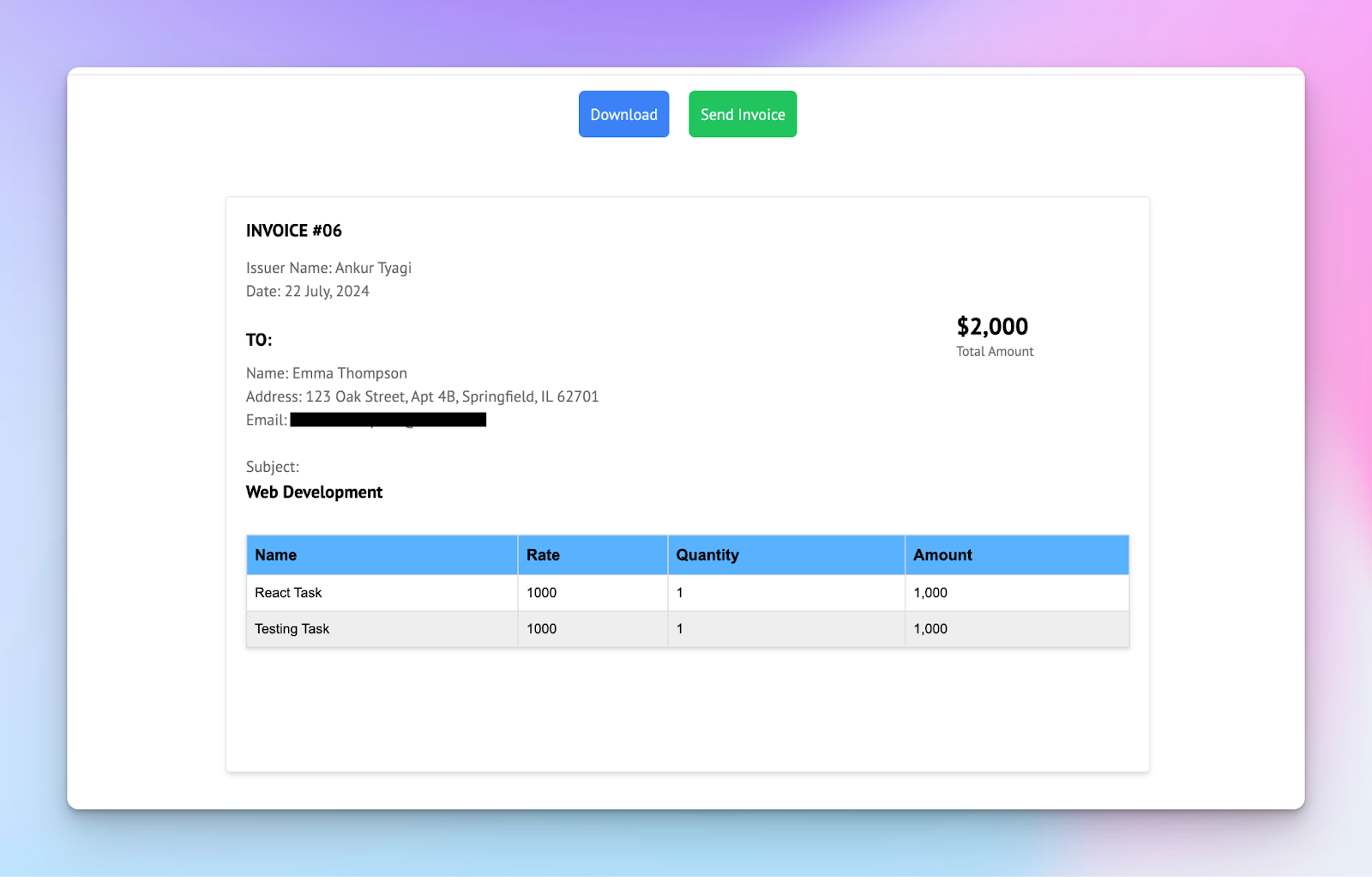 Invoice-app-download-page-ui