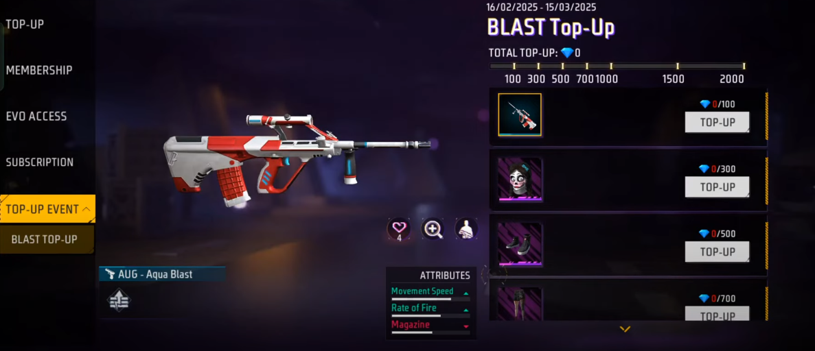 Free Fire February 2025 Top-Up Event: How to Get AUG Aqua Blast & Chill Bones Bundle for Free