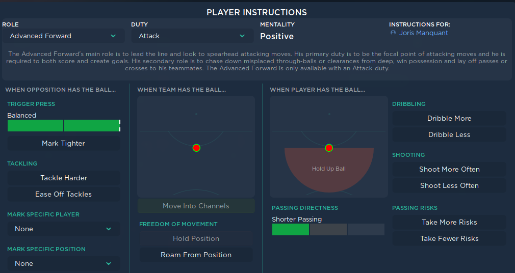 4-2-3-1 Lower League Tactic - ST Instructions