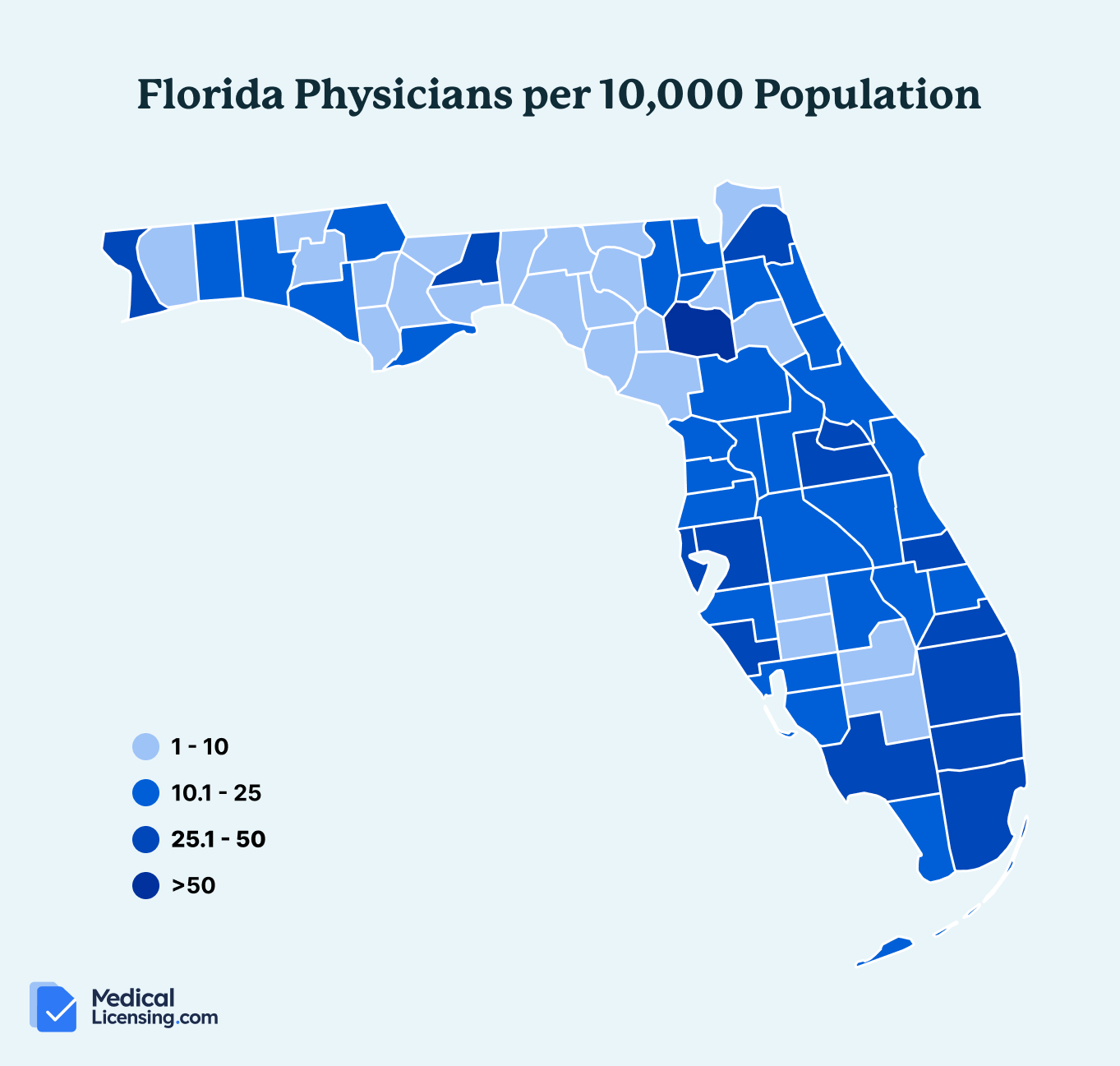 florida physicians per 10,000 population