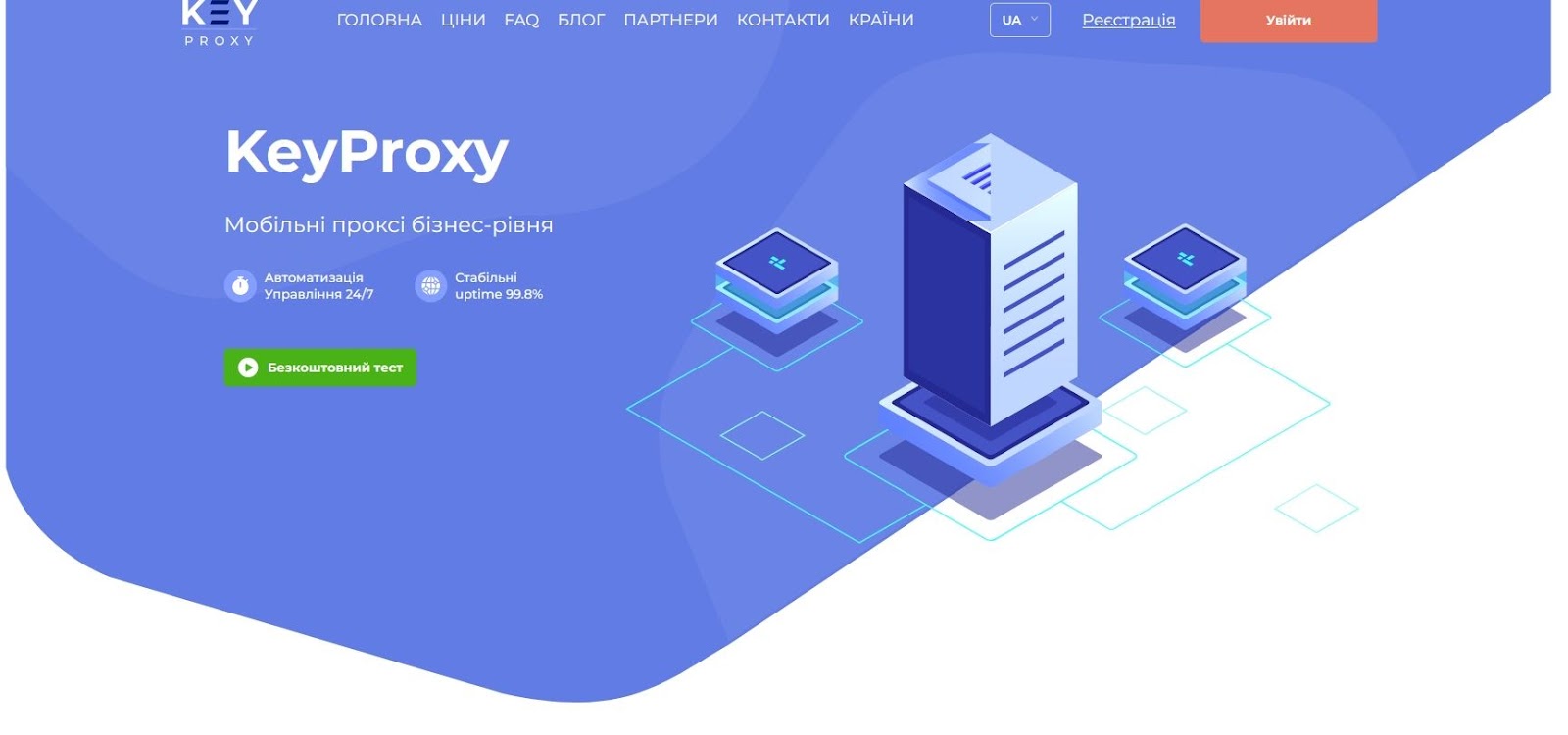 Головна сторінка проксі KeyProxy