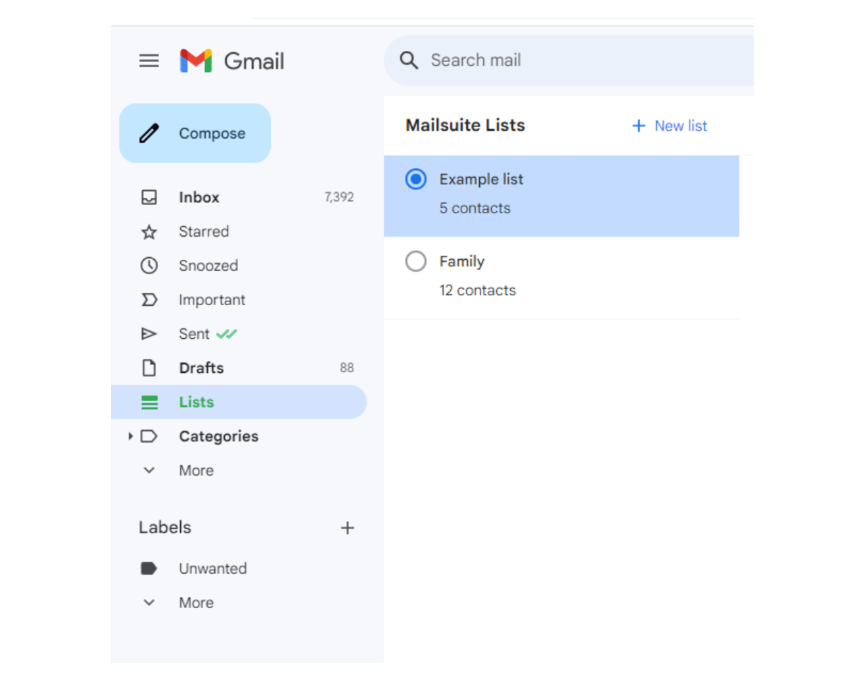How to make changes to your Mailsuite contact list: Open Mailsuite list and select the list you want to edit