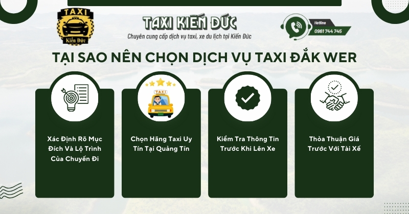 Tại sao nên chọn dịch vụ Taxi Đắk Wer của Taxi Kiến Đức?