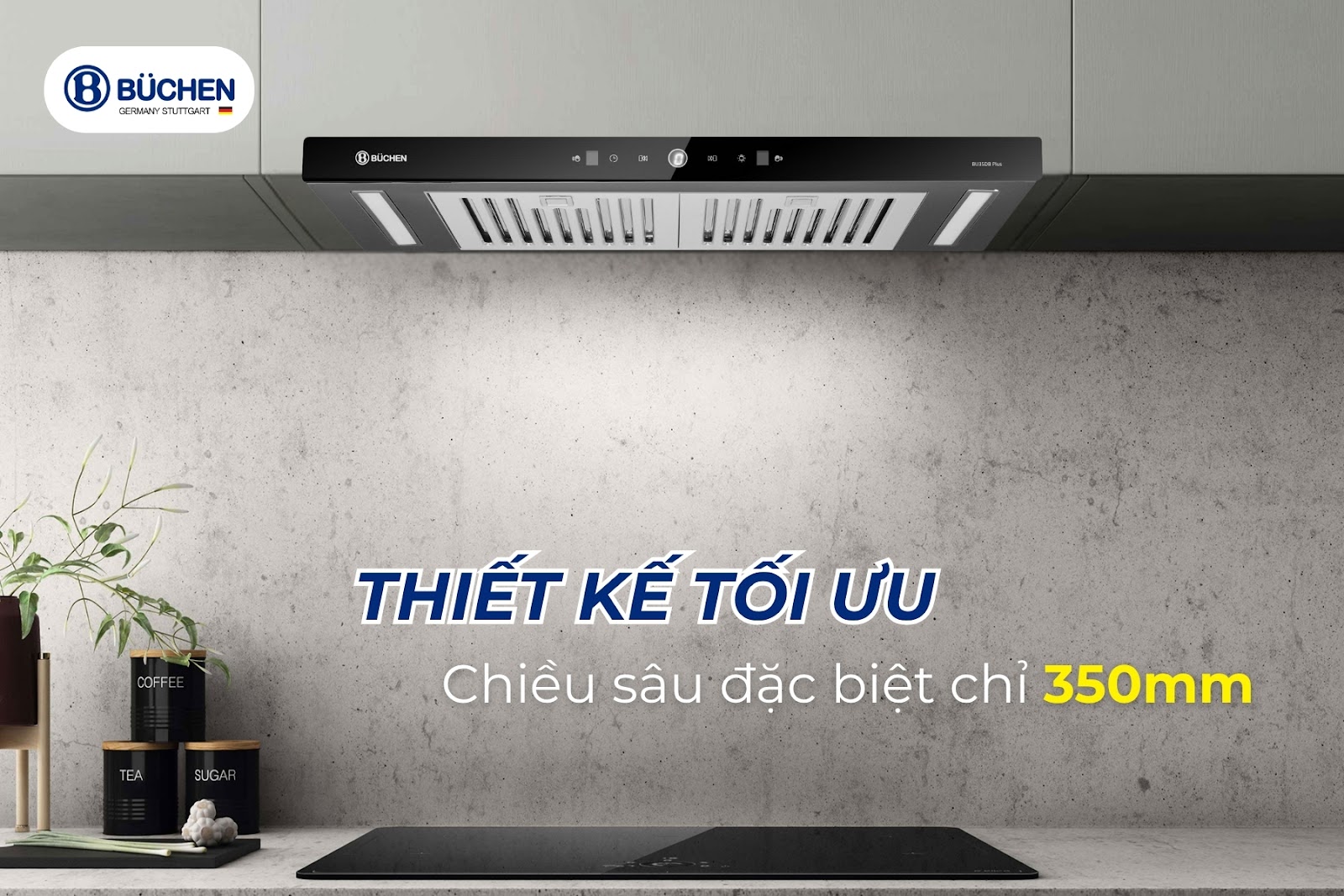 Hút mùi sâu 350mm mạnh