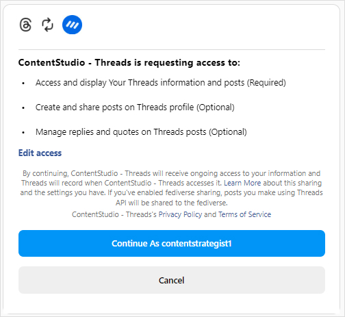 Connect your Instagram Threads account