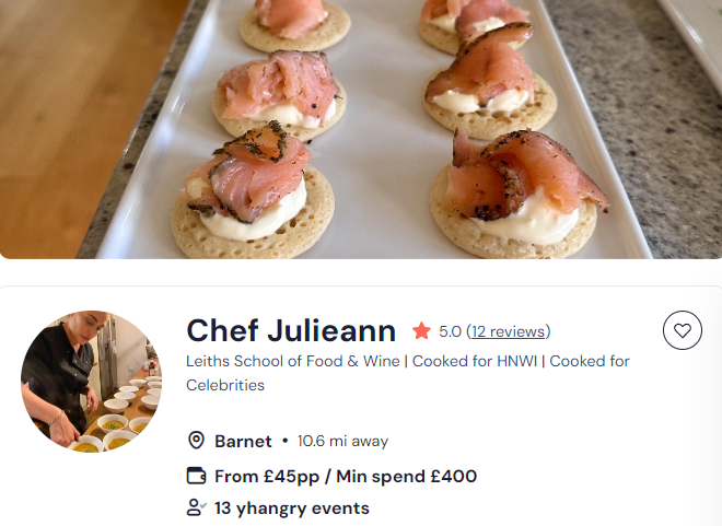 Chef Julieann’s breakfast catering in London