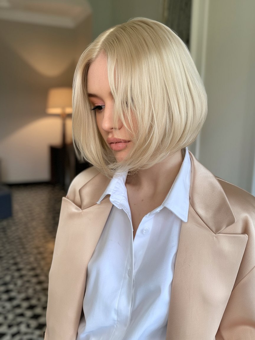 6. Champagne Blonde Bob