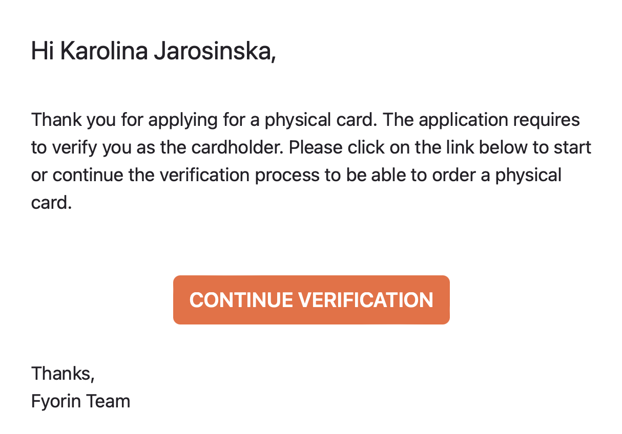 physical card verification