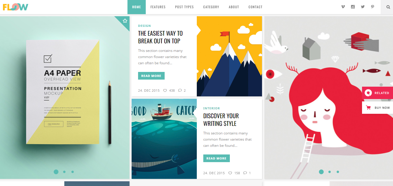 Flow blog design template