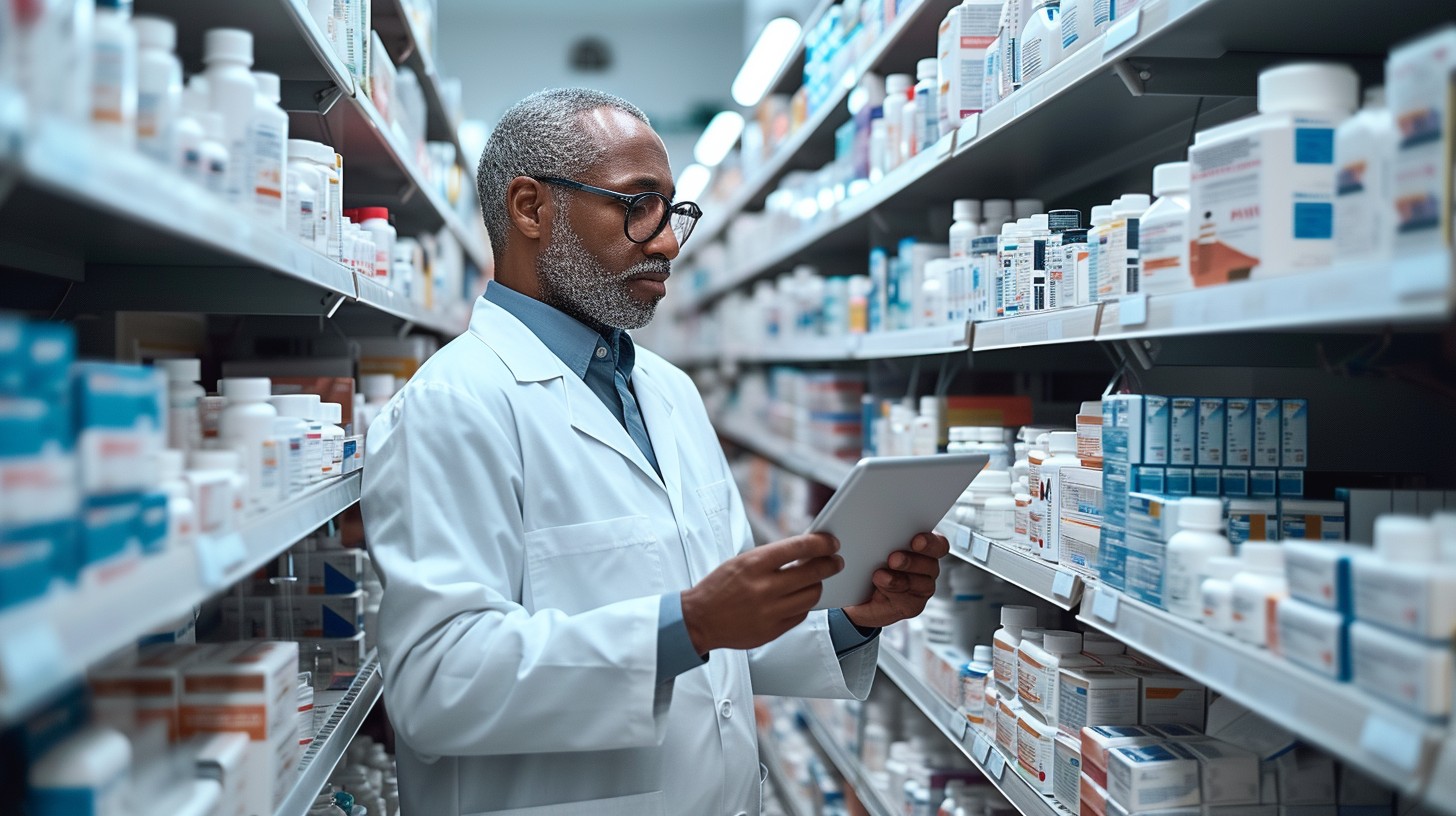 doctos looking over hair medicines