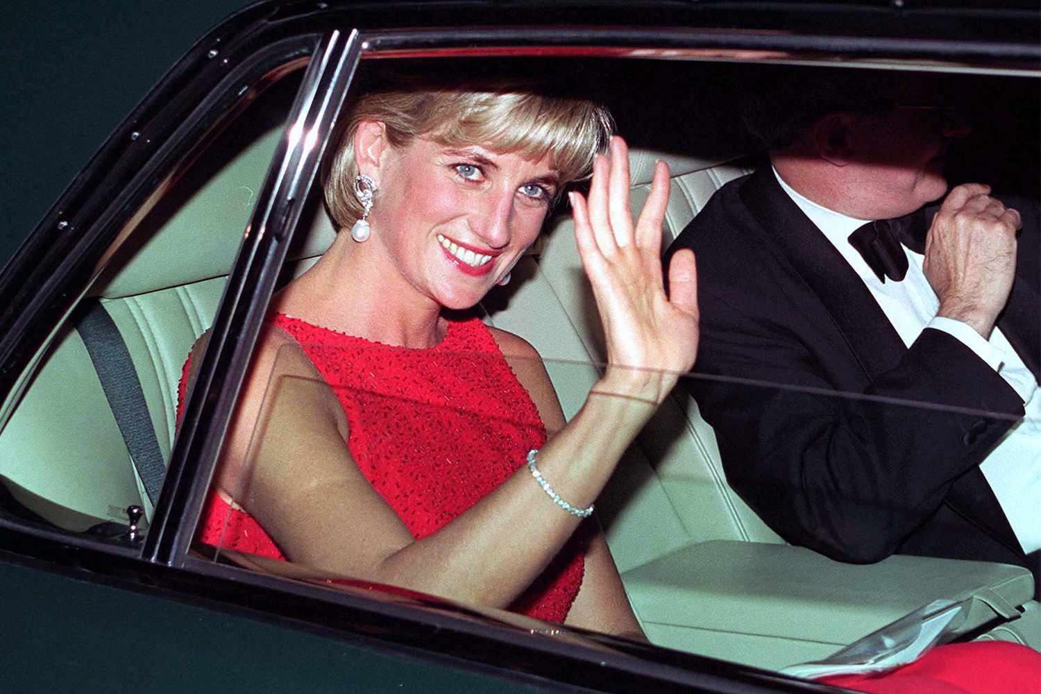 Princess Diana in a car