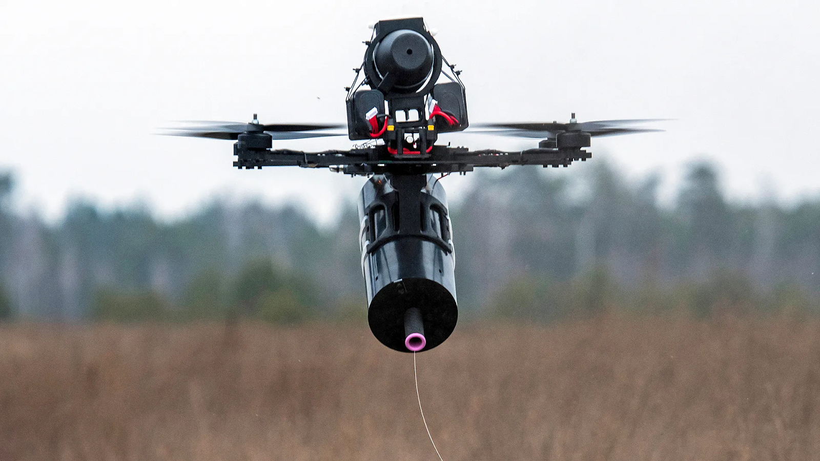 A fibre optic drone