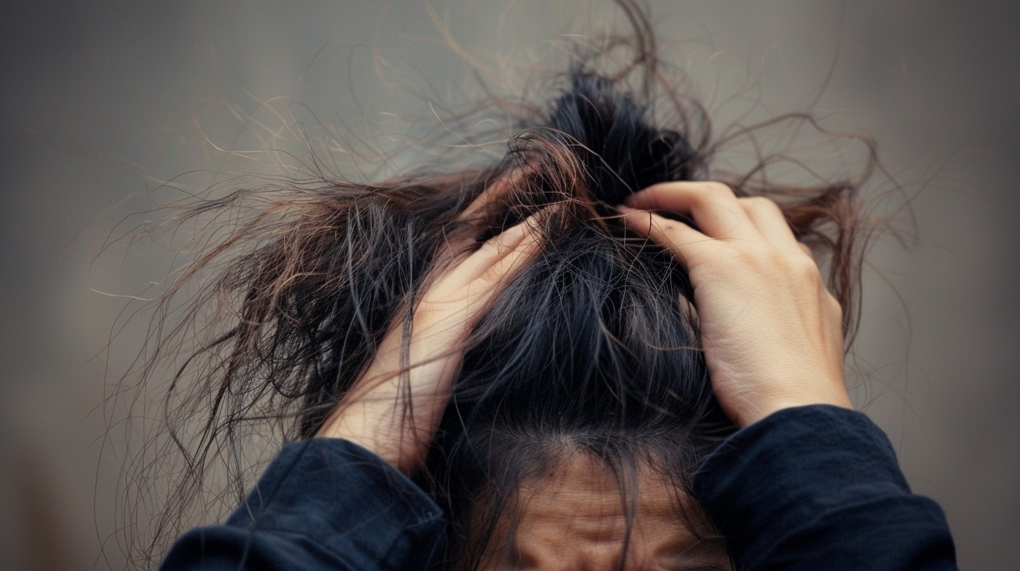 frizzy and dandruff hair loss. extreme stress hair loss