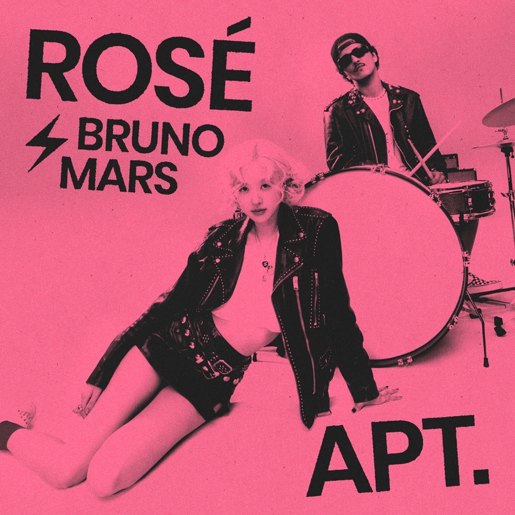 The cover image for "APT.", a collaborative single by BLACKPINK's Rose with American pop star Bruno Mars, provided by The Black Label (PHOTO NOT FOR SALE) (Yonhap)