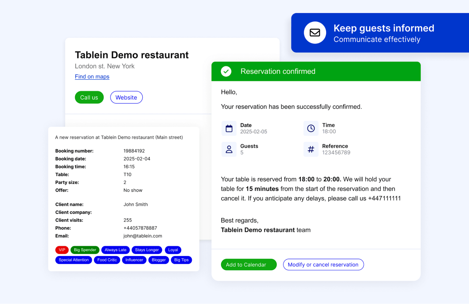 Tablein dashboard