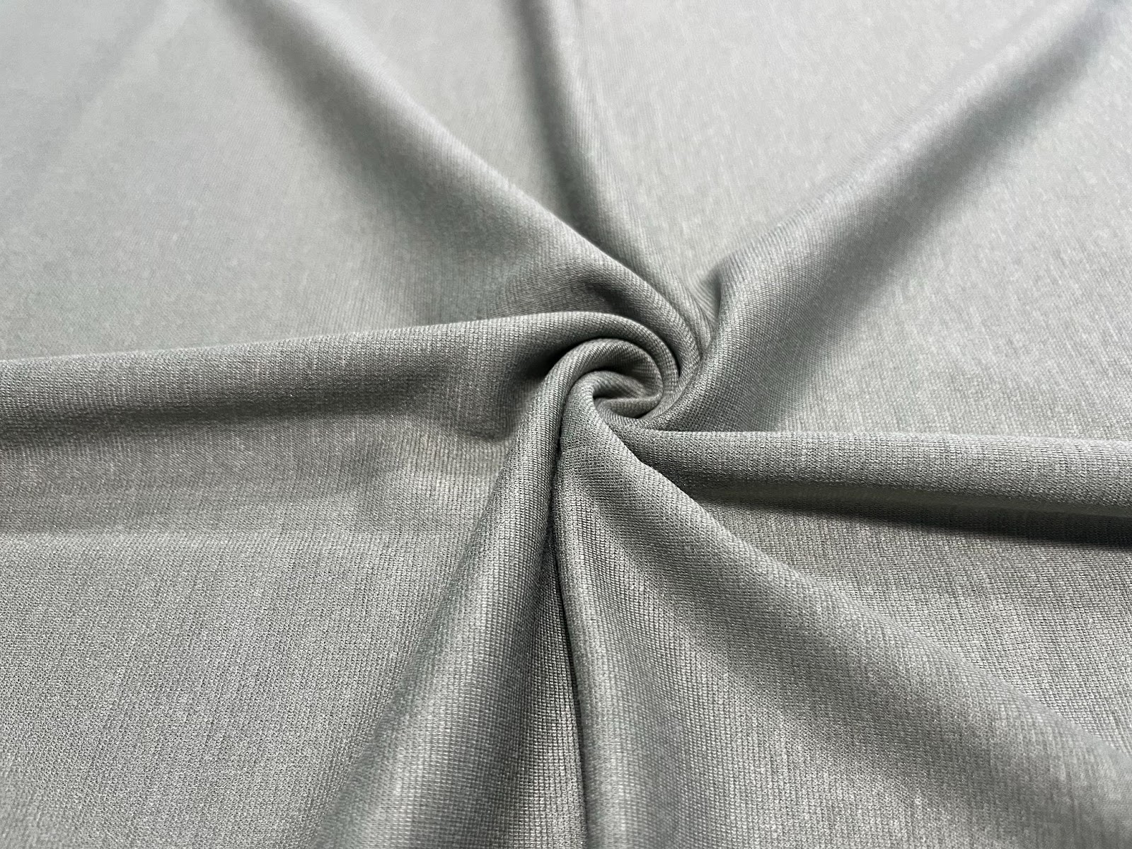 Glossy gray ramie fabric