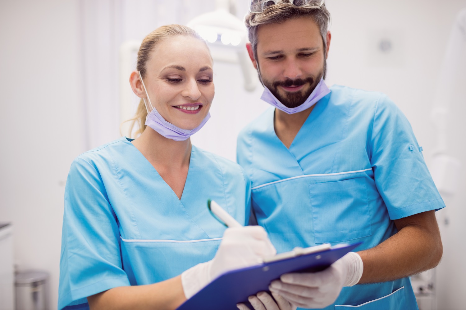 Dentists intracting with eachother