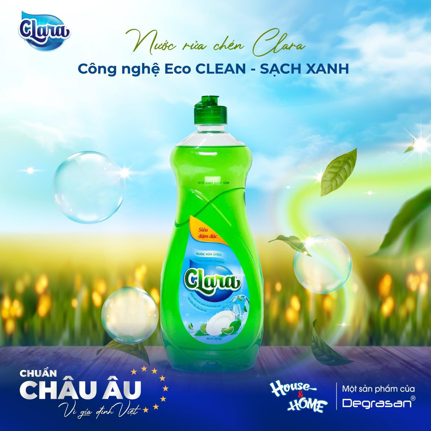 Nước rửa chén Clara hương chanh tự nhiên