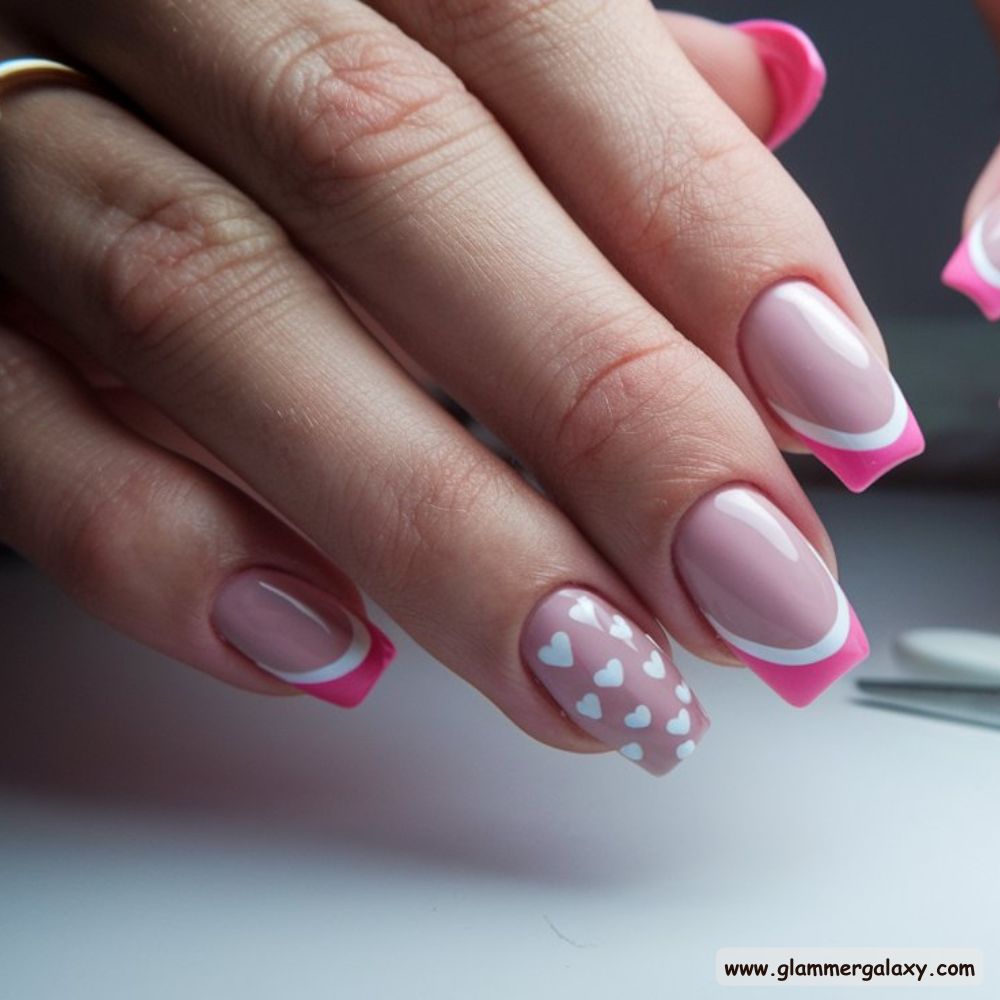 Summer French Tip Nails, Blush Pink Frenchies and Barbie Pink Nails