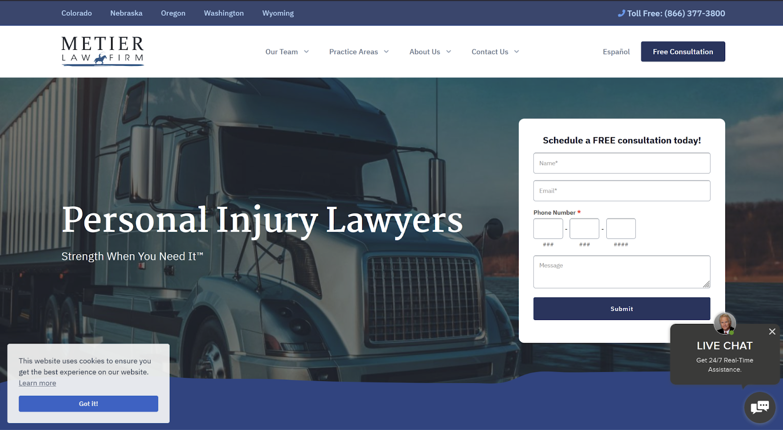 Metier Law Firm website