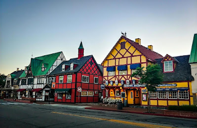 colorful houses in one of the scenic California villages.