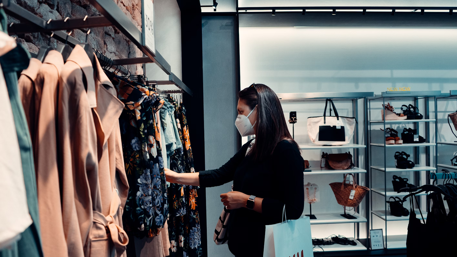 woman customer shopping for clothes