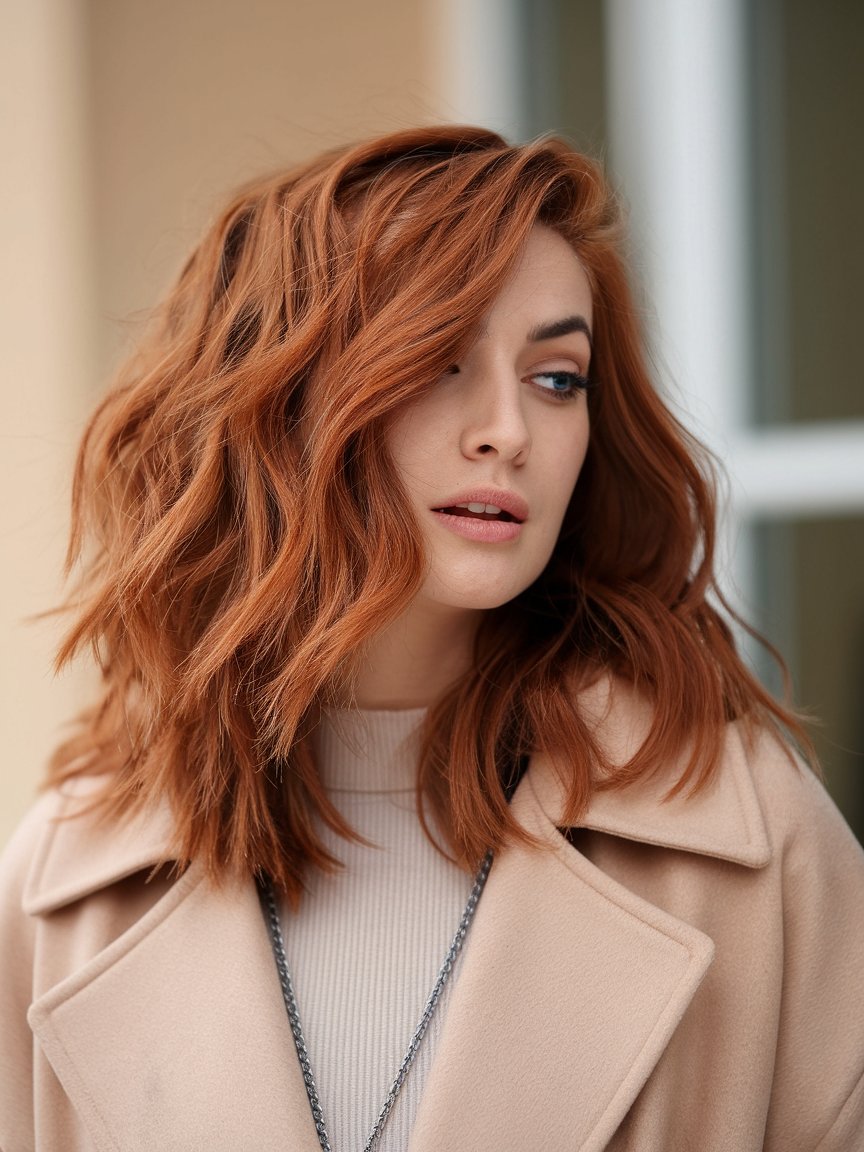 31. Chin-Length Copper Waves