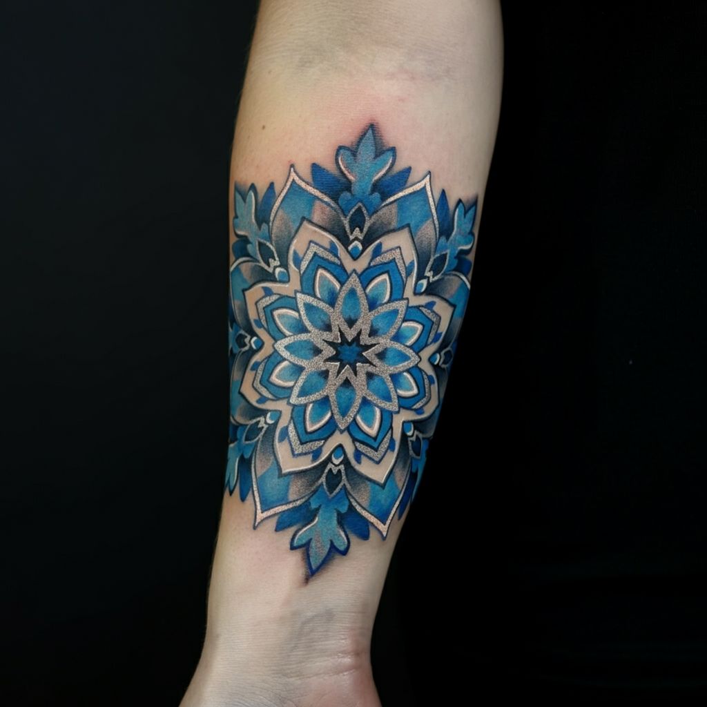 Snowflake Tattoo on forearm