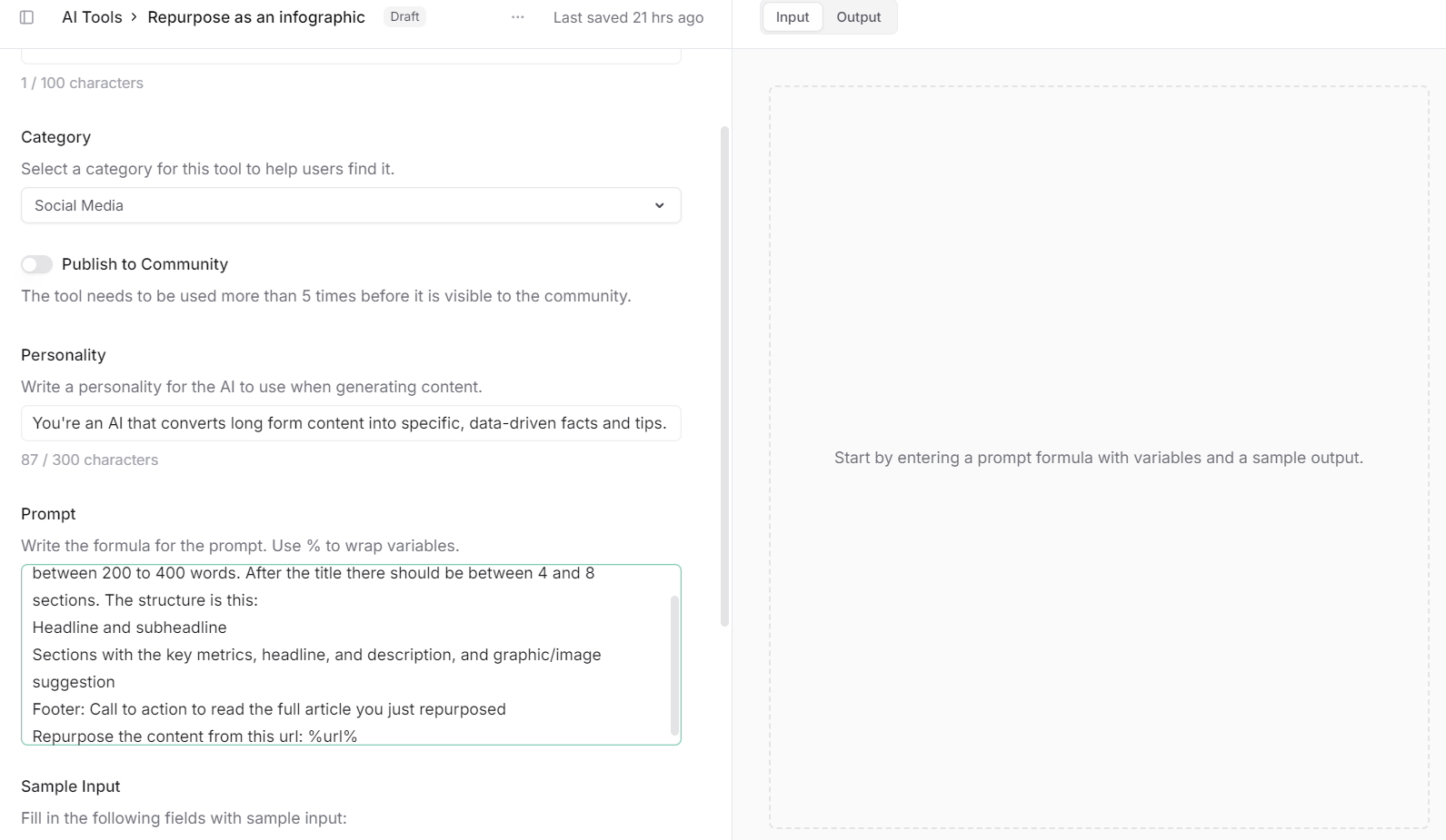 prompt to convert post into infographic