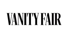 This contains an image of  the word vanity fair written in black on a white background