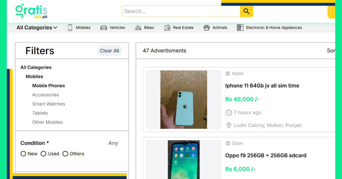 GratisAds Pakistan is Excellent for identifying regional vendors with affordable prices.