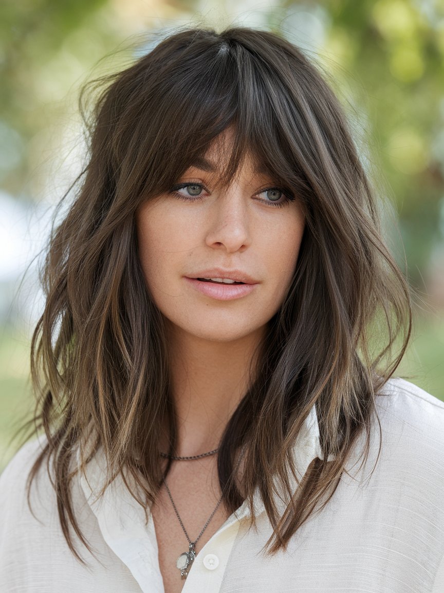 3. Wispy Layers With Curtain Bangs