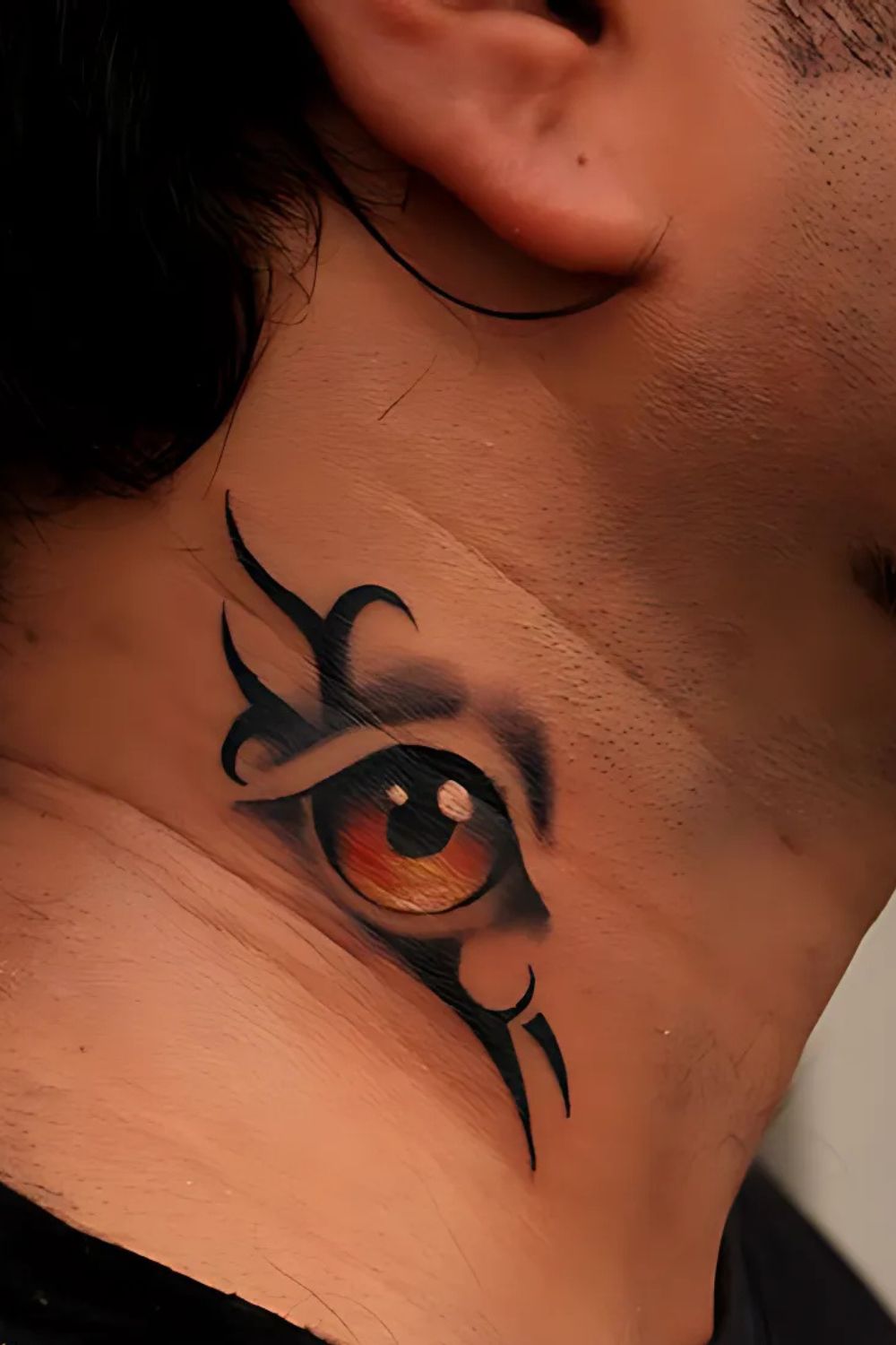 Classic Traditional Neck Tattoo