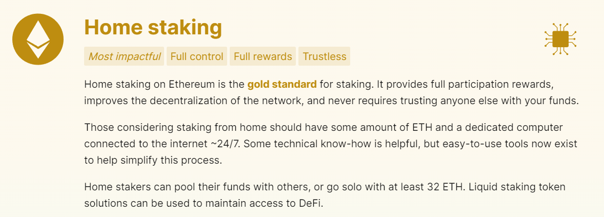 Ethereum Home staking