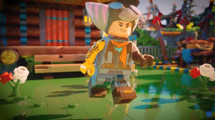 Aloy sebagai Rivet di Lego Horizon Adventures