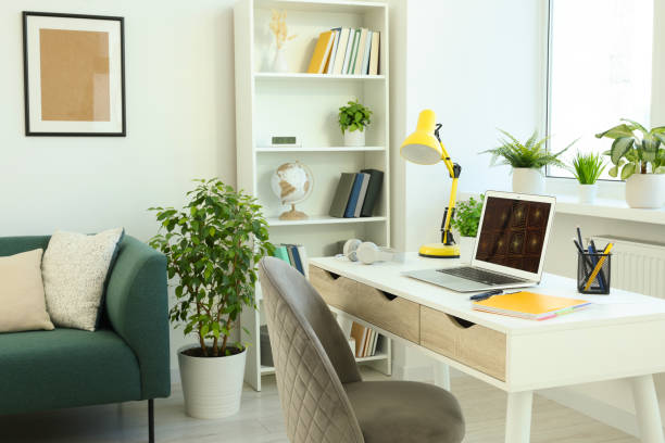 An image of a home office with proper insulation. 
