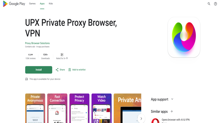 Download UPX Browser from Google Play Store