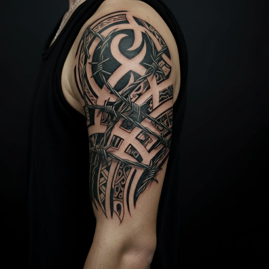 Tribal Barbed Wire Tattoo