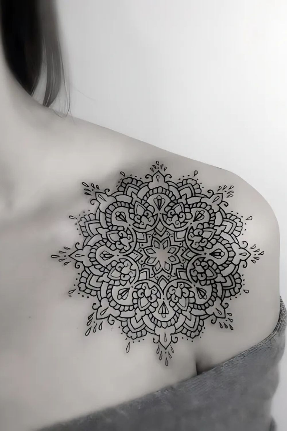 Mandala Front Shoulder Tattoo