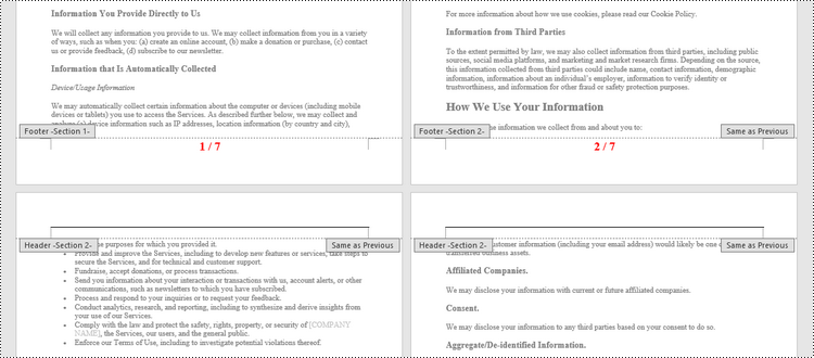 Add Page Numbers to Each Page in Word 