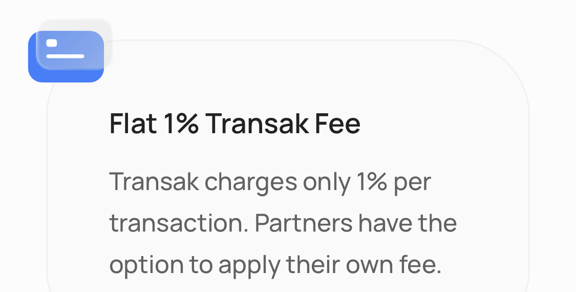 Transak trading fees