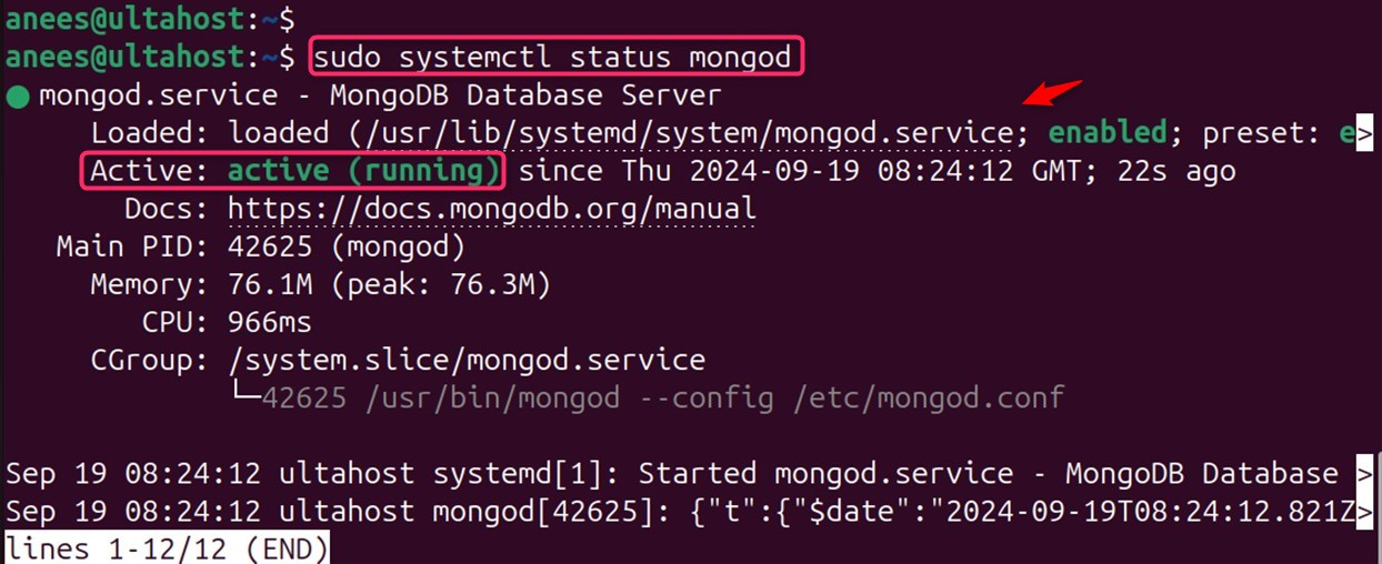 verify mongodb service