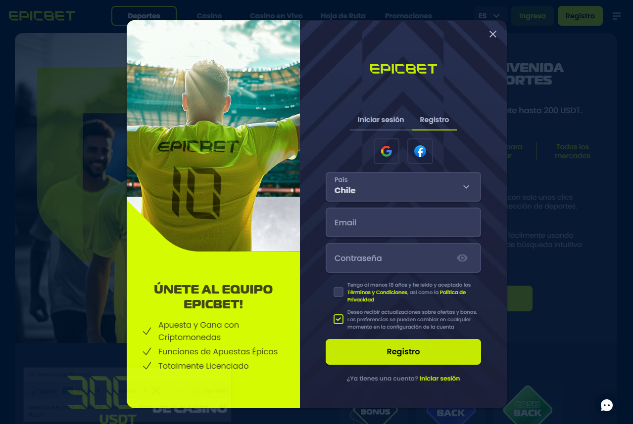 Código promocional Epicbet