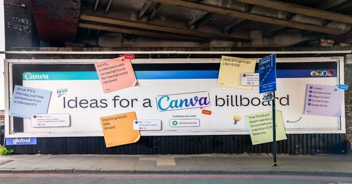 Canva OOH campaign in London billboard