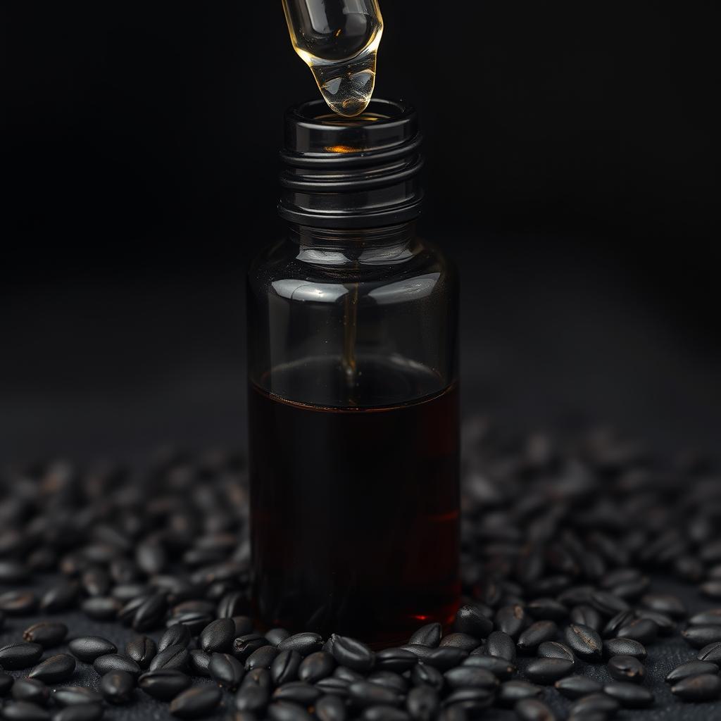 Black cumin seed oil with black cumin seeds