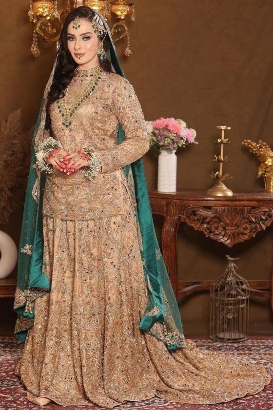 bridal farshi lehenga, custom made bridal dresses, custom made dress